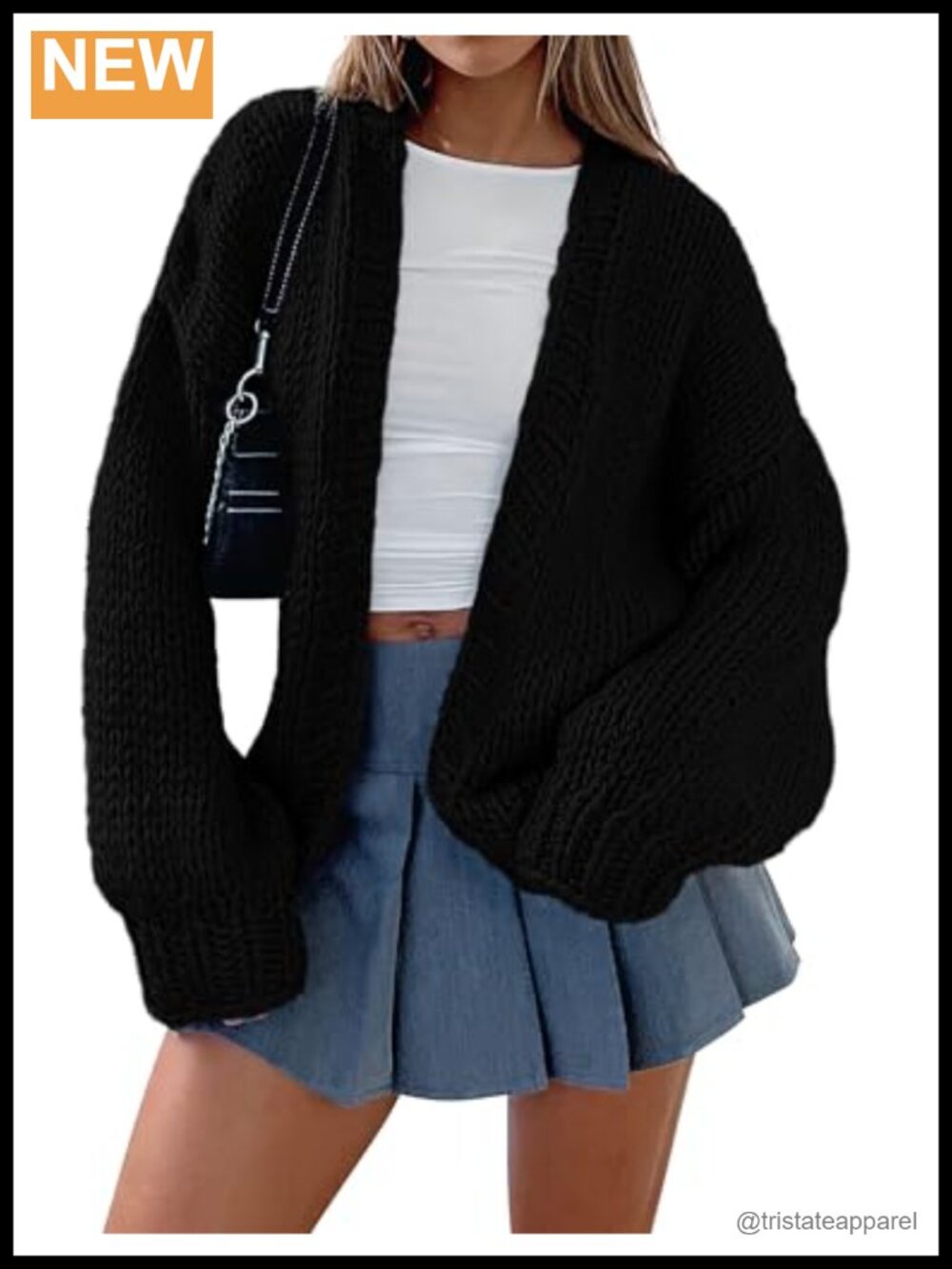 Chunky Knit Open Front Cardigan Sweater for Women Shawl Collar Long Sleeve